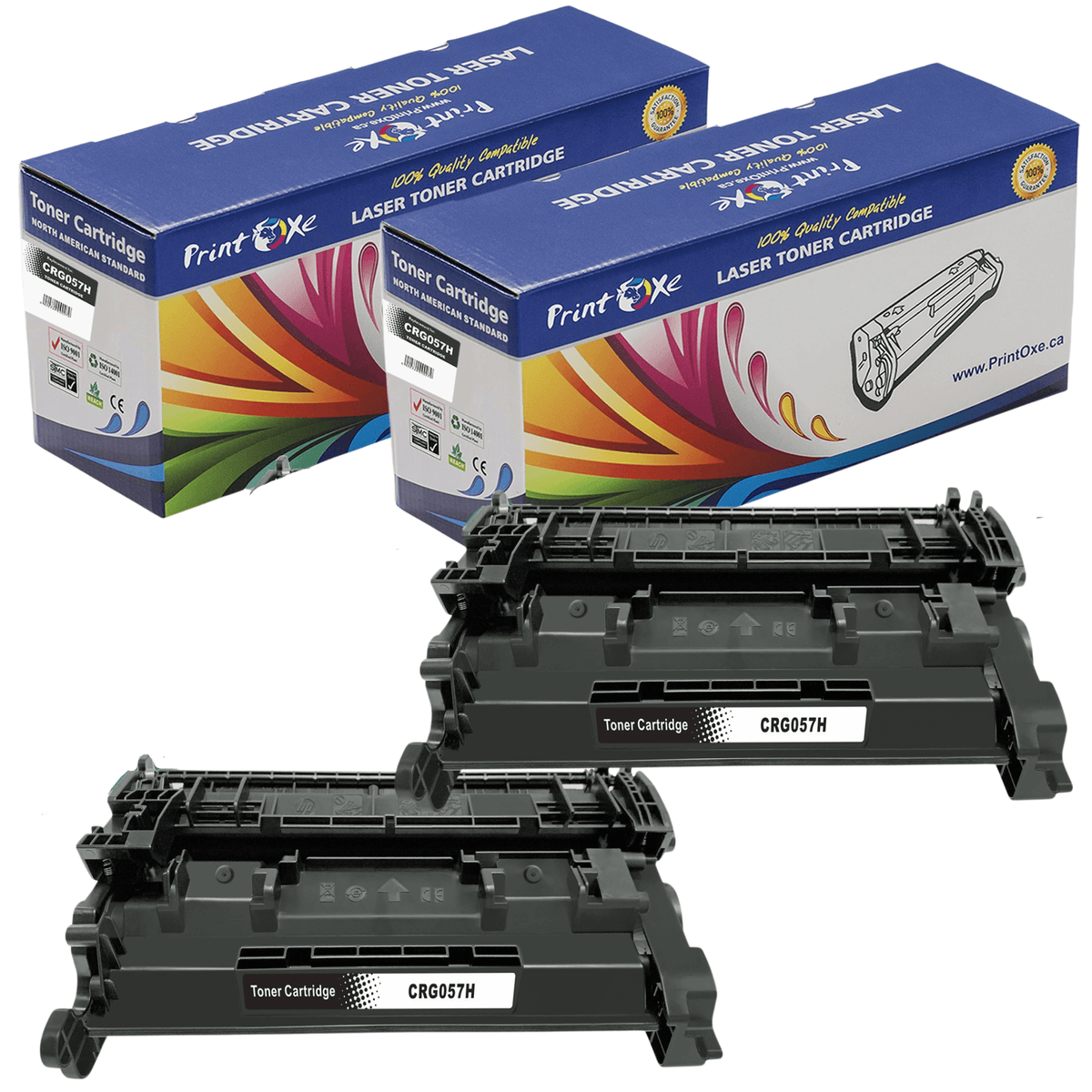 CRG 057H | Without Chip | 2 Compatible 3010C001 Toners High Yield 10K Pages Canon MF443dw MF445dw MF446x MF447dw MF448dw MF449x MF449dw and LBP223dw LBP226dw LBP227dw LBP228x PRINTOXE Toner Cartridges