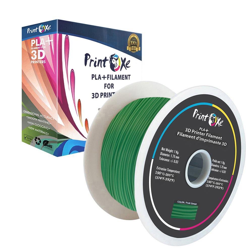 Green Colour 3D PLA+ / Pro PLA Filament 1 Kg Net on Spool 1.75mm PRINTOXE Filament