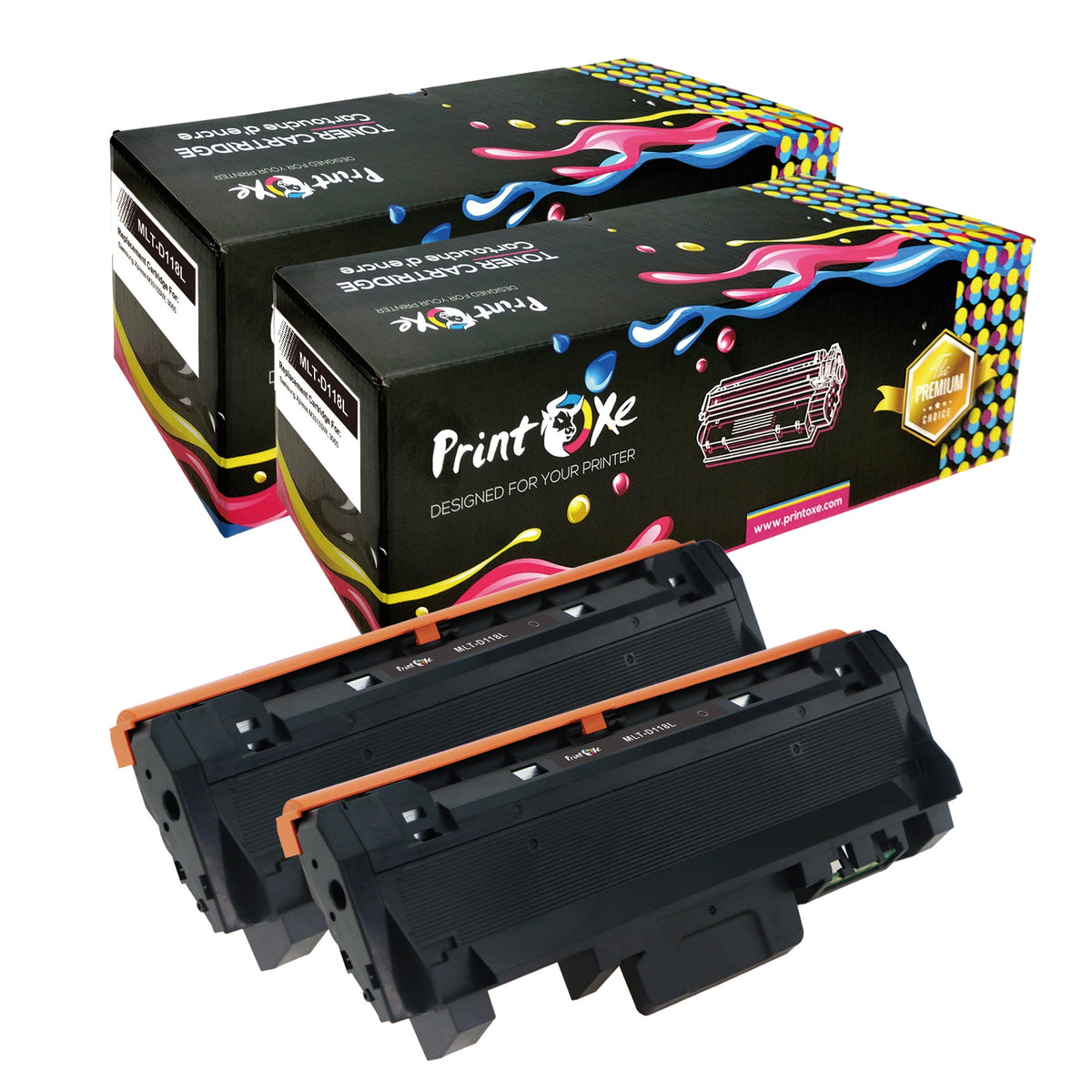 MLT-D118L Compatible 2 Toner Cartridges 118L for Samsung Xpress M3015DW M3065 FW -High Yield of D118S Delivers 4,000 Pages PRINTOXE Toner Cartridges