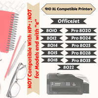 910 XL Set Compatible Ink Cartridges for HP 910XL for OfficeJet 8010 / 8012 / 8014 / 8015 / 8018 / 8022 and Pro 8020 / 8024 / 8025 / 8028 / 8035 | NOT for Printer Models end with "e" | - PRINTOXE