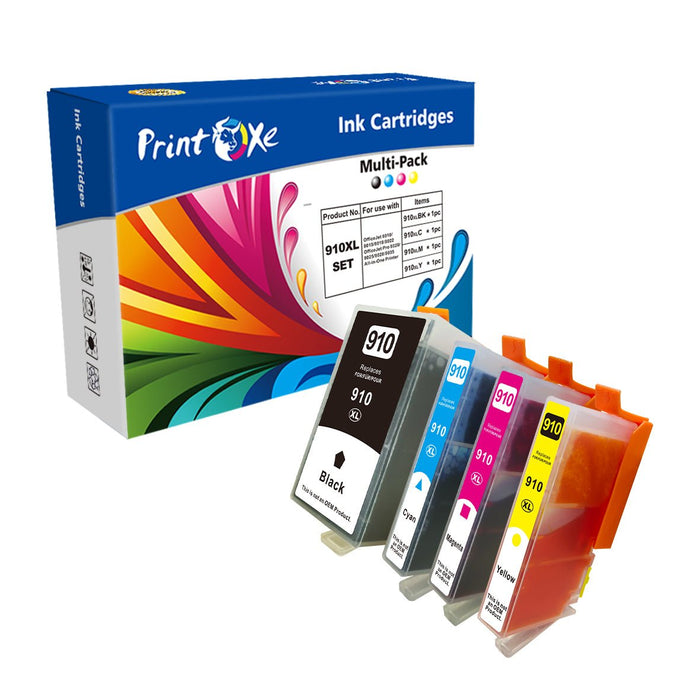 910 XL Set Compatible Ink Cartridges for HP 910XL High Yield for OfficeJet 8010 / 8015 / 8018 / 8022 and OfficeJet Pro 8020 / 8025 / 8028 / 8035 All - in - One Printers - PRINTOXE
