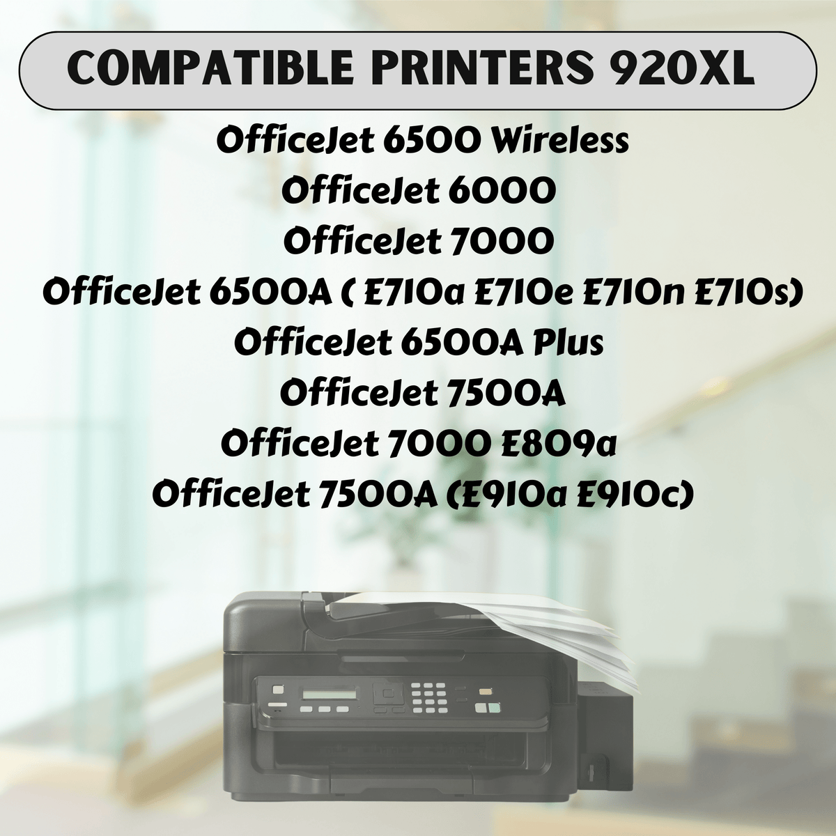 920XL 8 Ink Cartridges 2 Sets 920 Compatible for HP for OfficeJet 6000 6500 A - I - O (CB815A) 6500 (CB057A) 6500A 7000 7500 7500A - PRINTOXE