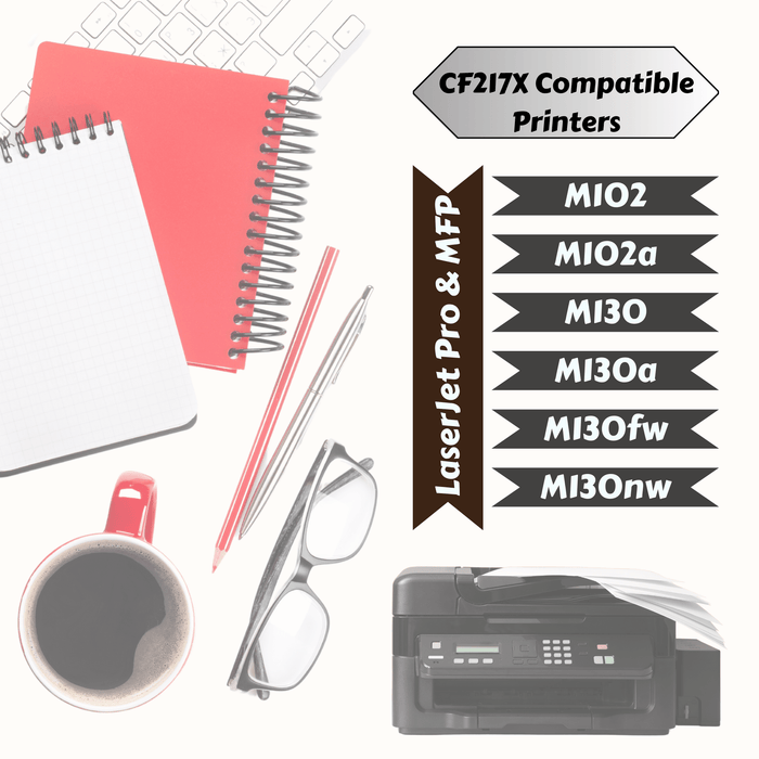 CF217X Compatible 4 Toner Cartridges High Yield of CF217A Yield 3,500 Pages 17X / 17A for HP LaserJet Pro M102 / M102a / M102w / M130 and MFP M130a / M130fw / M130nw / M130 PRINTOXE Toner Cartridges