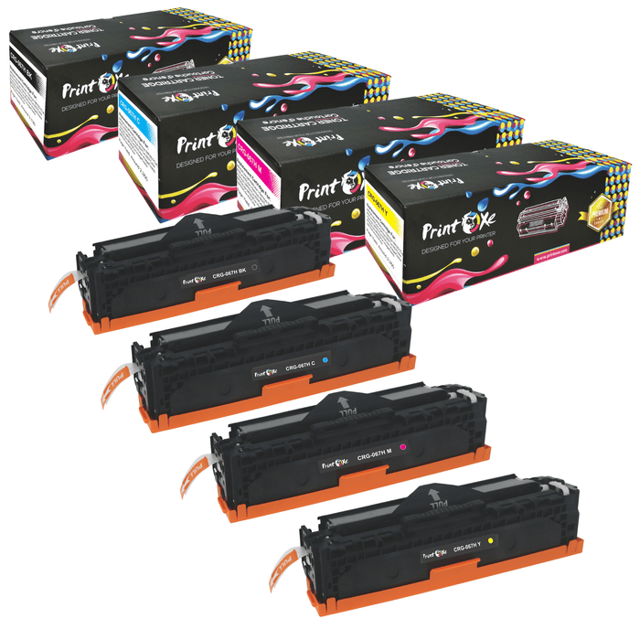 CRG - 067H Set 4 Toner Cartridges High Yield CRG067 Compatible 067 H for Canon - PRINTOXE