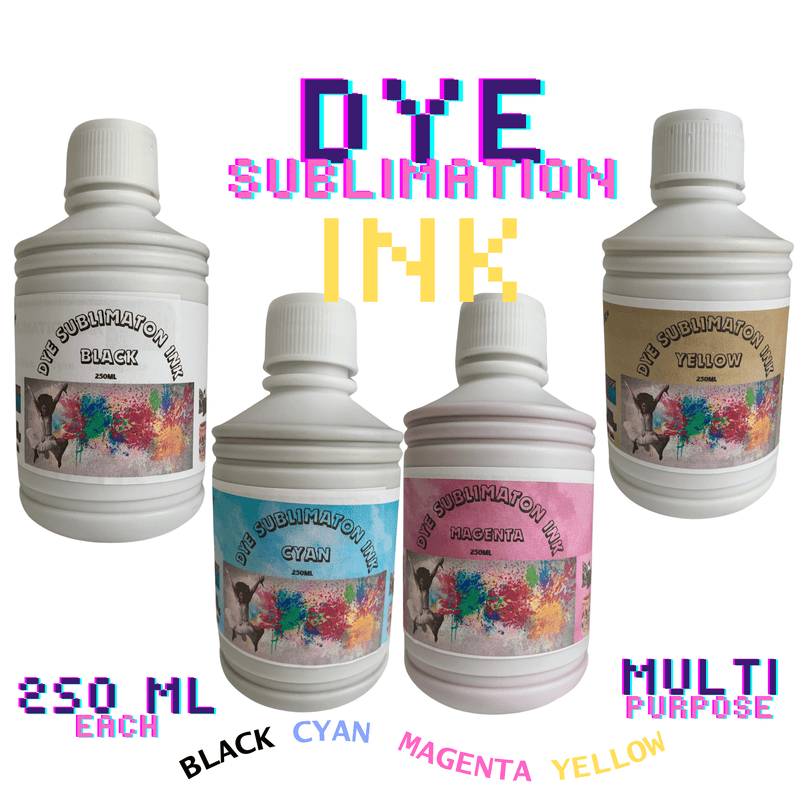 Sublimation Ink 4 Bottles (Set) Universal Each Bottle 250ML For Clothing / Refill for Epson Deskjet Printers Including C88 C88+ WF7720 WF7710 WF2750 WF3620 ET2720 ET2650 ET2750 and Others - Pan Continent Inc. - PRINTOXE