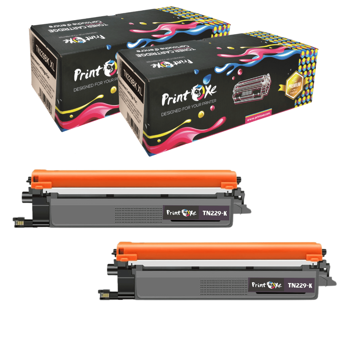 TN229 Compatible 2 BLACK Toner Cartridges for Brother HL L3220 L3240 L3280 L3295 L3300 CDW / DCP - L3560CDW / MFC L3460 L3720 L3760 L3765 L3780 L8245 L895 CDW - PRINTOXE