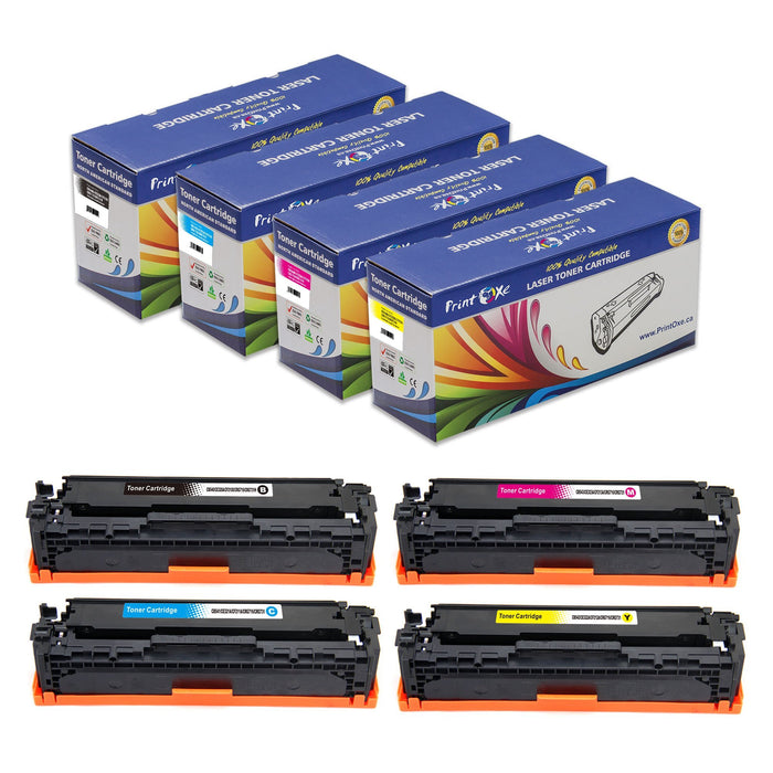 125A Compatible Set CB540A CB541A CB542A CB543A for Canon & HP Colour LaserJet CM1312 CM1312nfi CP1210 CP1215 CP1217 CP1510 CP1515n CP1518ni LBP5050 LBP8050 PRINTOXE Toner Cartridges