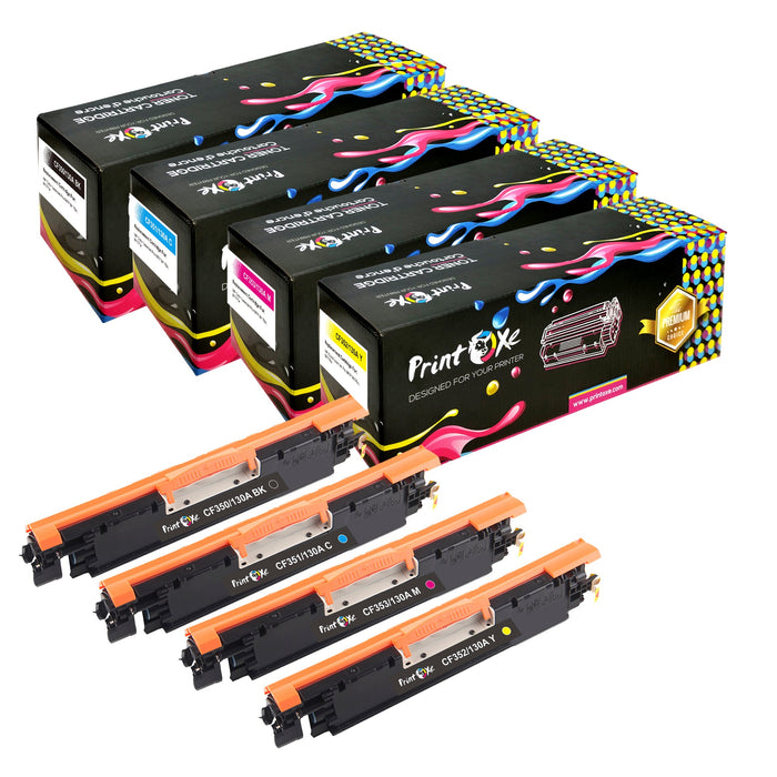 130A Compatible Set CF350A/ CF351A / CF353A / CF352A | 4 Toner Cartridges |for HP Color LaserJet Pro MFP M176 M176n M177 and M177fw PRINTOXE Toner Cartridges