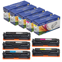 131X Compatible Set + Black Cartridges 2 Black CF210X CF211A CF212A CF213A for HP LaserJet Pro 200 and Color M251n M276n M251nw M276nw PRINTOXE Toner Cartridges