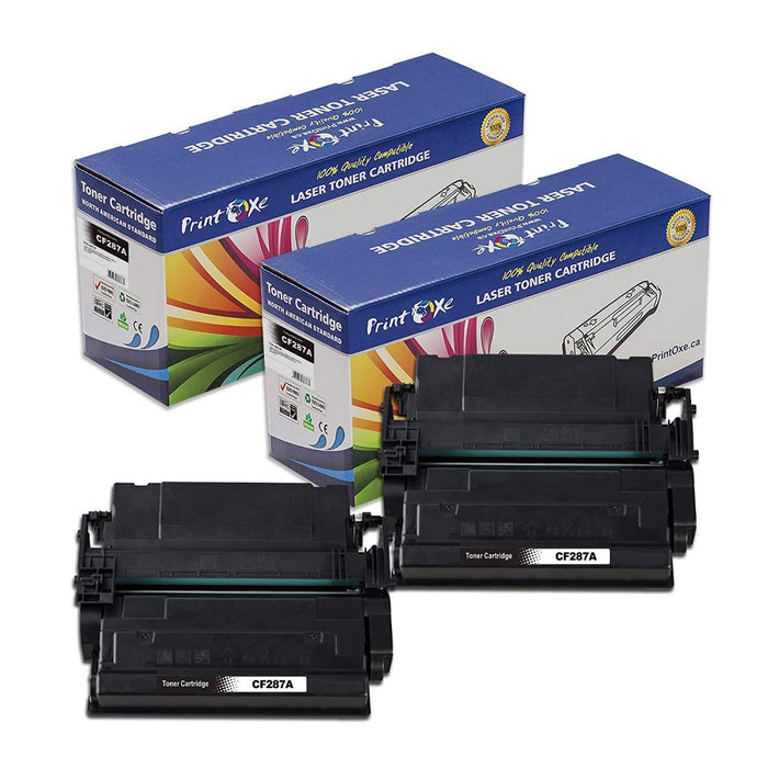 CF287A Compatible 2 Toner Cartridges 87A Each Yield 9,000 Pages for HP Laserjet Enterprise M506dn / M506n / M506x and MFP M527z / M527f / M527c / M527dn / 501N / M501dn PRINTOXE Toner Cartridges