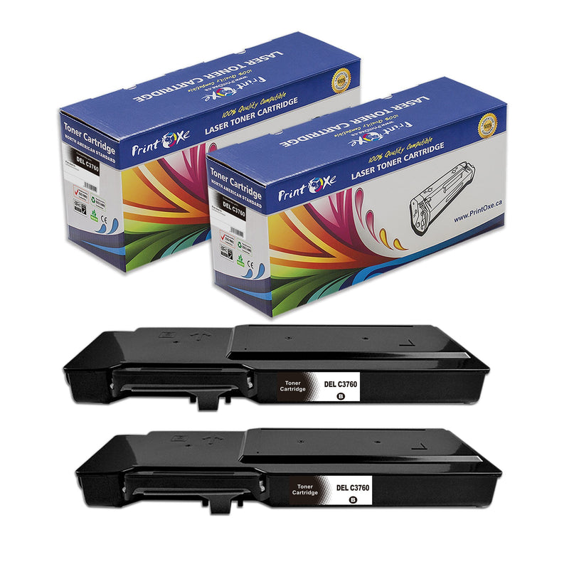 C3760 / C3765 Compatible 2 BK Toners for DellC3765DNF C3765 C3760N C3760DN C3760 Printers PRINTOXE Toner Cartridges