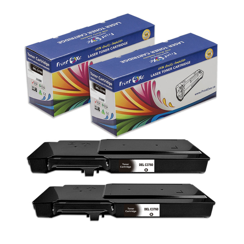 C3760 / C3765 Compatible 2 BK Toners for Dell C3765DNF PRINTOXE Toner Cartridges