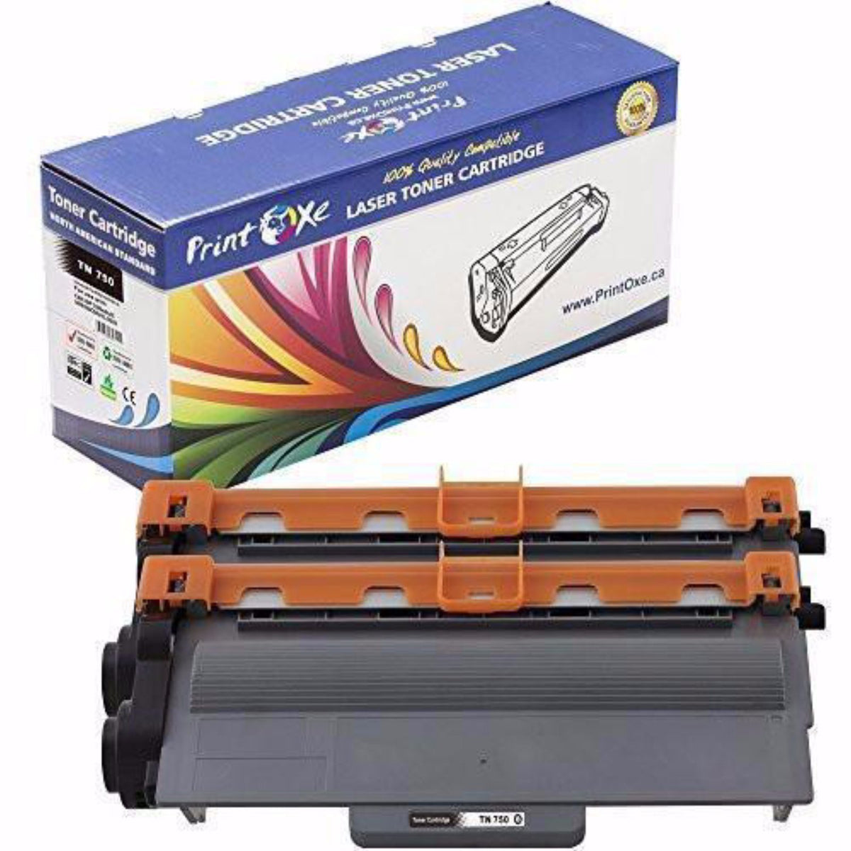 TN750 / 3380 Compatible 2 Toner Cartridges for Brother TN 750 PRINTOXE Toner Cartridges