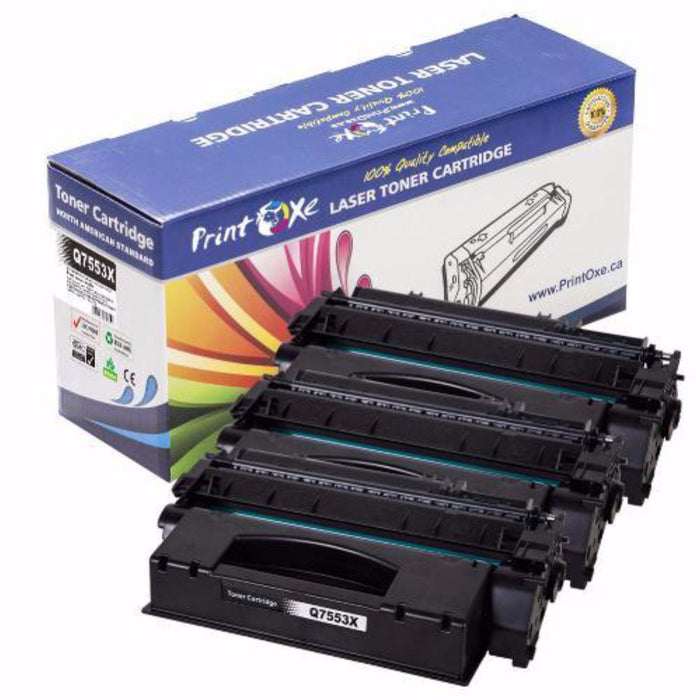 Q7553X Compatible 2 PK High Yield 7,000 Pages 53X High Yield of Q7553A / 53A Canon P2010 P2014 P2014N P2015 P2015D P2015N P2015DN M2727NF M2727NFS and MFP LBP3310 LBP3370 PRINTOXE Toner Cartridges