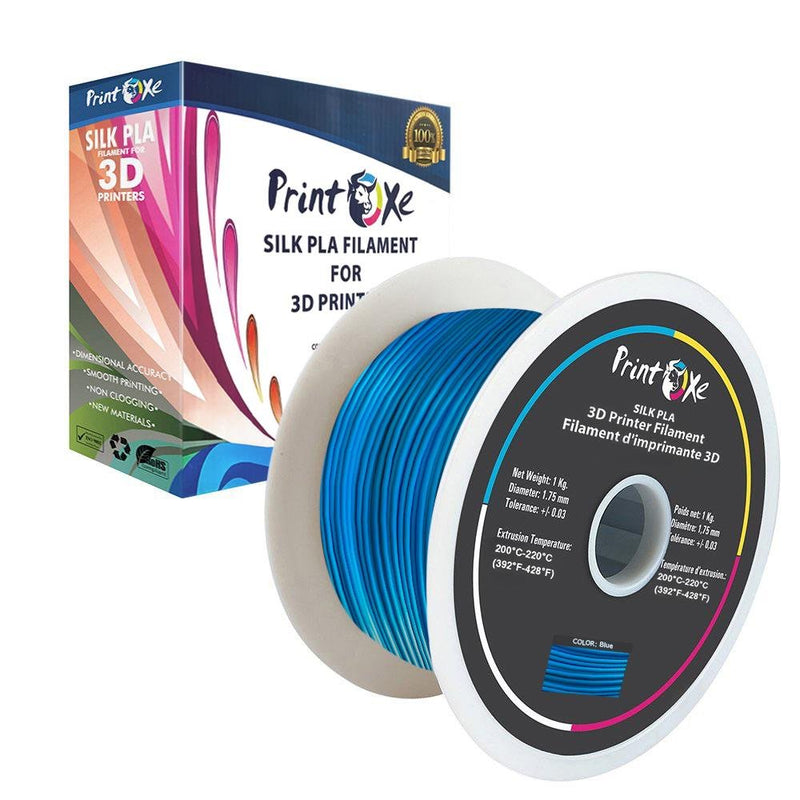 3D PLA Like Silk Blue Colour Printer Filament 1.75 mm Diameter - 1 Kg Net PRINTOXE Filament