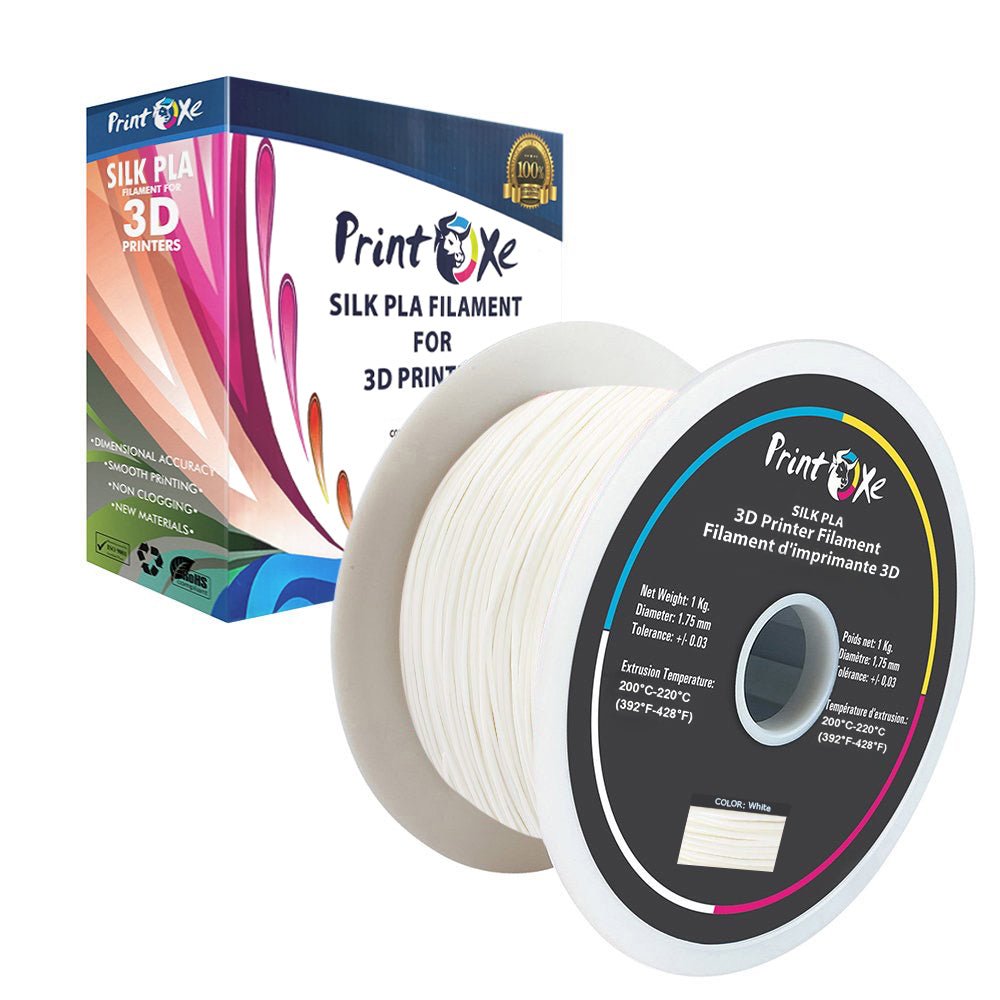 3D PLA like SILK Filament 3 Packs of Red White & Blue Each Weight 1 Kg Net PRINTOXE Filament