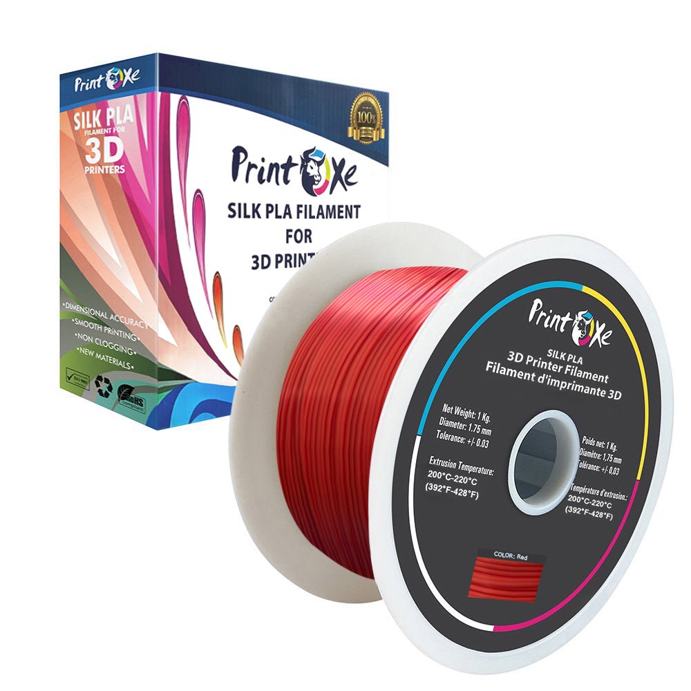 3D PLA like SILK Filament 3 Packs of Red White & Blue Each Weight 1 Kg Net PRINTOXE Filament