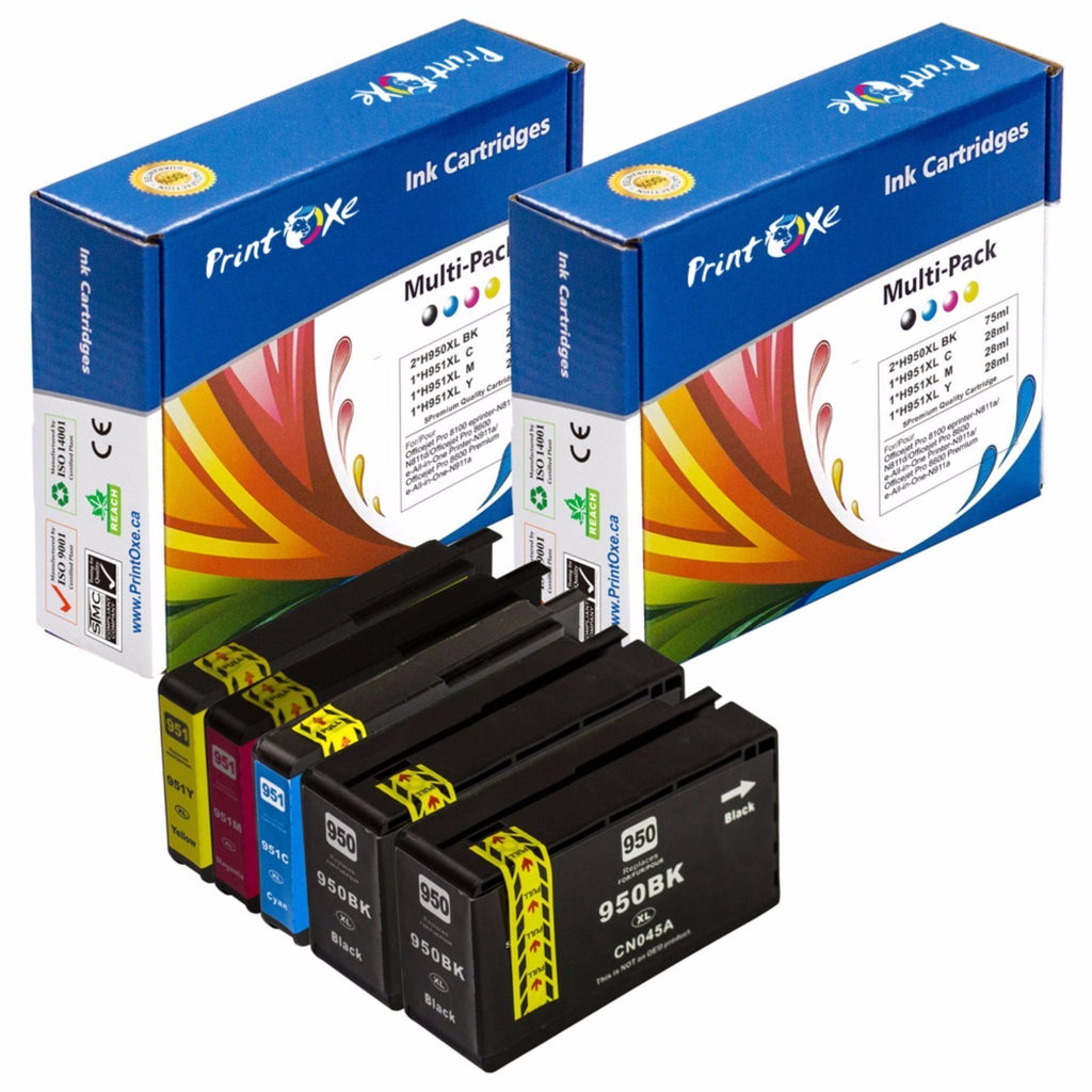 950 XL & 951 XL Compatible 5 High Yield Ink Cartridges for HP PRINTOXE Ink Cartridge