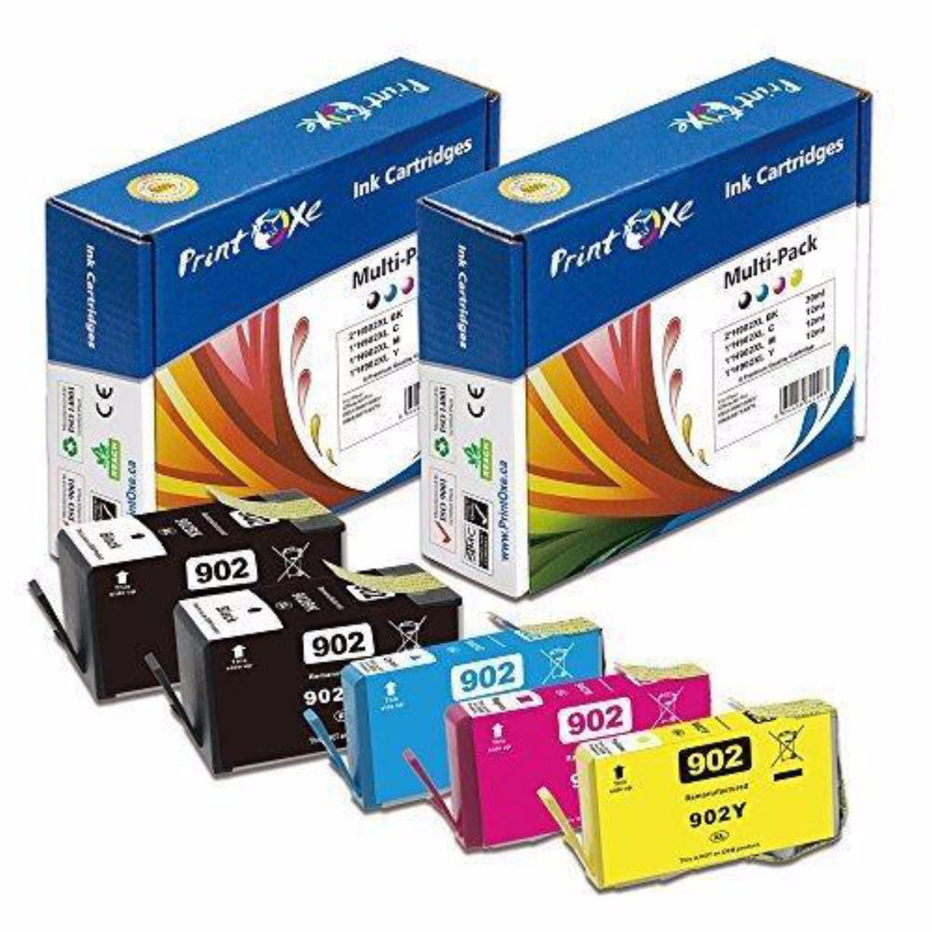 902XL Remanufactured 5 Cartridges High Yield 902 for HP PRINTOXE Ink Cartridge