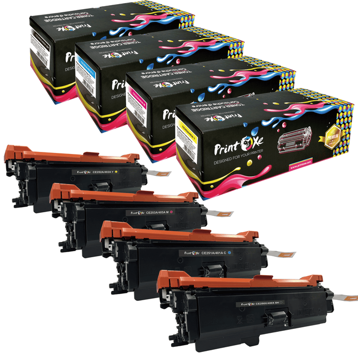 507X / 507A High Yield Compatible Set 4 Cartridges for HP Laserjet Enterprise 500 Color M551 M551n M551dn M551xh M575 M575f M575dn PRINTOXE Toner Cartridges