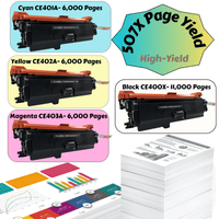 507X Compatible CE401A Cyan (Blue) Toner Cartridge for HP Laserjet Enterprise 500 Color M551 M551n M551dn M551xh M575 M575f M575dn PRINTOXE Toner Cartridges