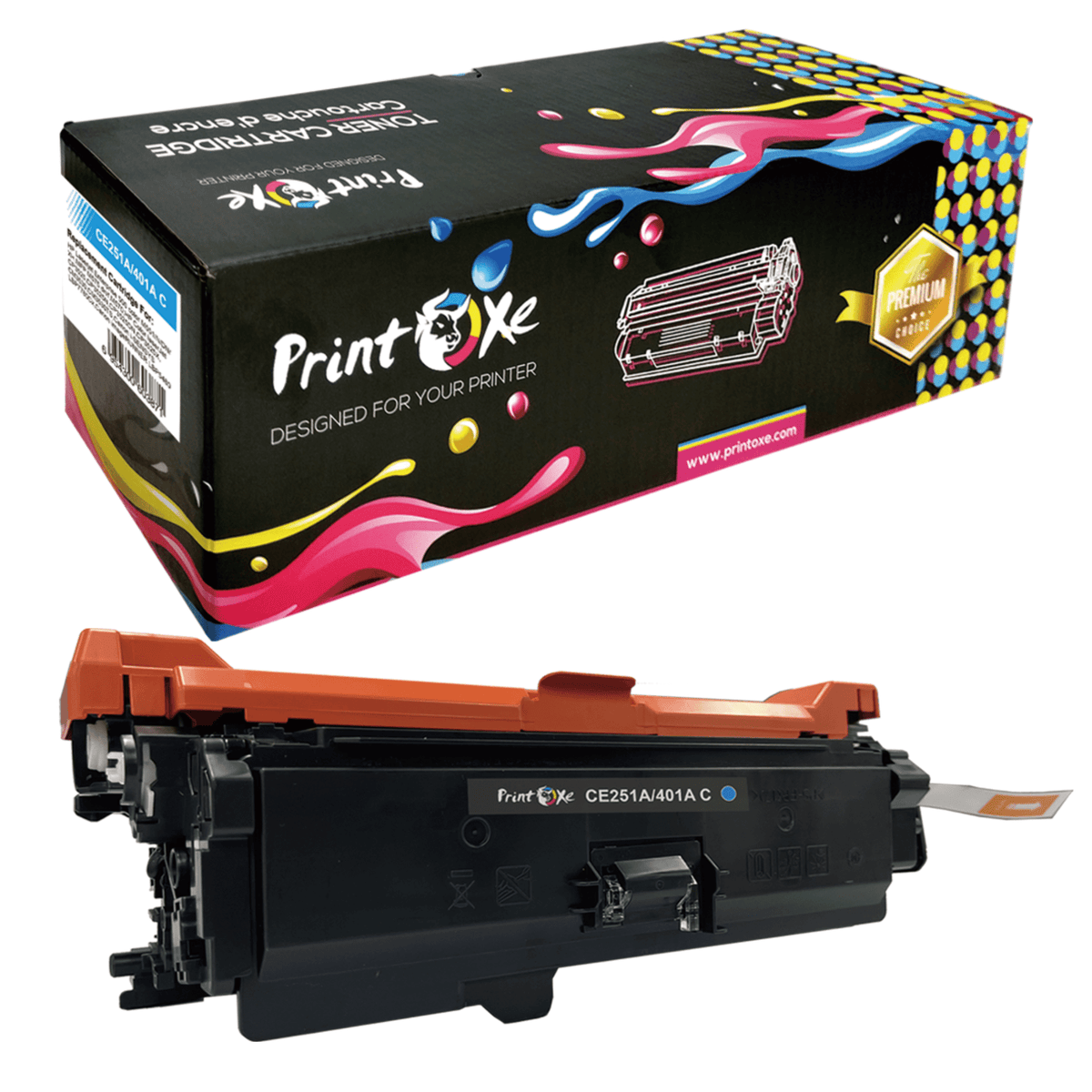 507X Compatible CE401A Cyan (Blue) Toner Cartridge for HP Laserjet Enterprise 500 Color M551 M551n M551dn M551xh M575 M575f M575dn PRINTOXE Toner Cartridges