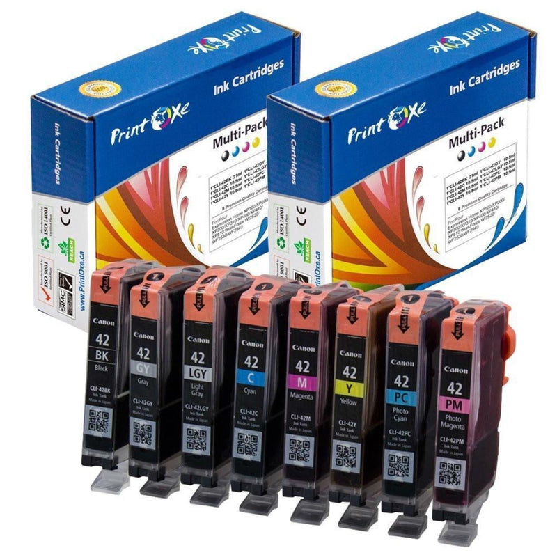 CLI 42 Compatible Set Pigment 8 Ink Cartridges for Canon CLI42 PRINTOXE Toner Cartridges