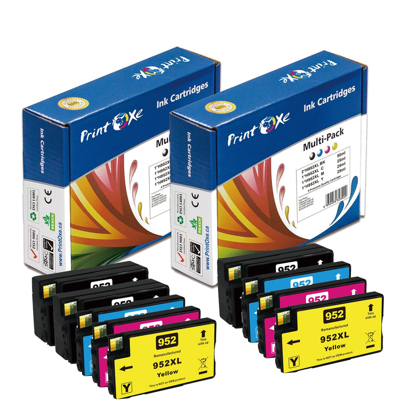 HP 952XL Remanufactured 2 Sets plus Black of 9 Ink Cartridges 952 for HP OfficeJet Pro 8216 / 8710 / 8720 / 8730 / 8740 / 7740 PRINTOXE Toner Cartridges