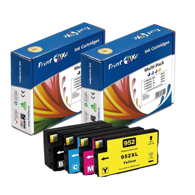 952XL Remanufactured Set of 4 Ink Cartridges High Yield 952 for HP PRINTOXE Ink Cartridge