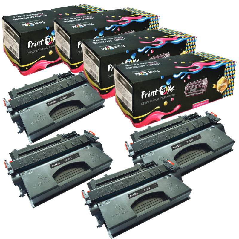 CF280X / CE505X 4 Toner Cartridges for HP & Canon CRG 119II & 319 Yield 6900 Pages for Laserjet Pro 400 M401 M401a M401d M401n M401dn M401dw M425dn M425dw / MFP M425dn M425dw & ImageClass LBP Printers PRINTOXE Toner Cartridges