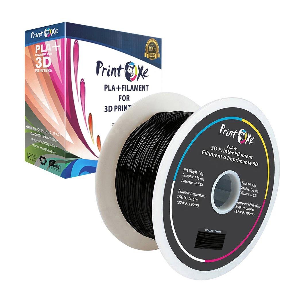 Black 3D PLA+ / Pro PLA Filament 1 Kg Net on Spool 1.75 mm PRINTOXE Filament