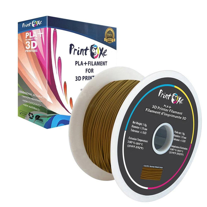 Bronze Metal Colour 3D PLA+ / Pro PLA Filament 1 Kg Net on Spool 1.75 mm PRINTOXE Filament