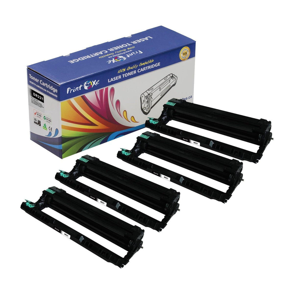 DR221CL Compatible Drums Set 4 Units For Brother DR221 PRINTOXE Toner Cartridges