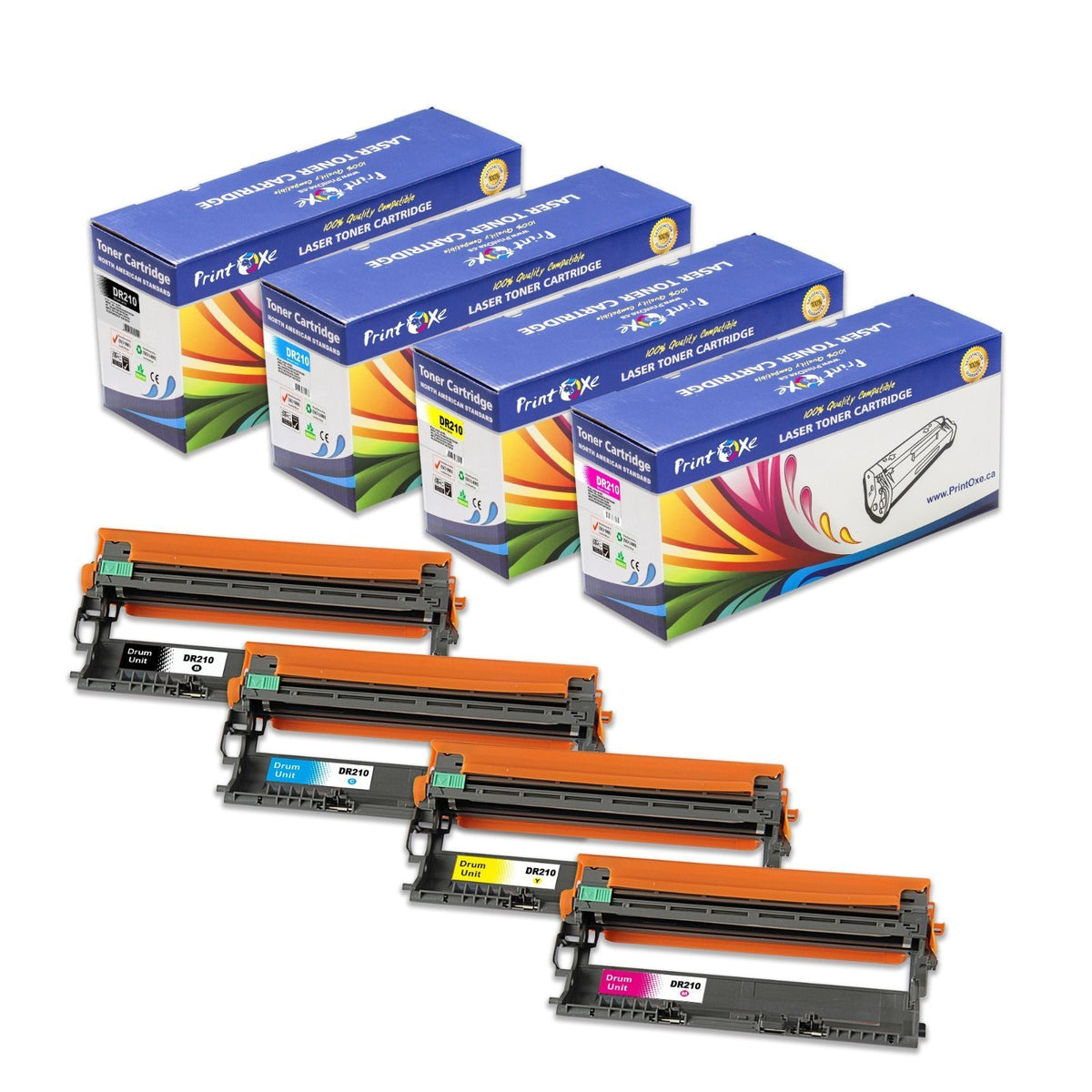 DR210CL Compatible Set of 4 Drums DR 210 for Brother MFC 9010CN 9120CN 9320CW and HL 3040CN 3070CW PRINTOXE Toner & Inkjet Cartridges