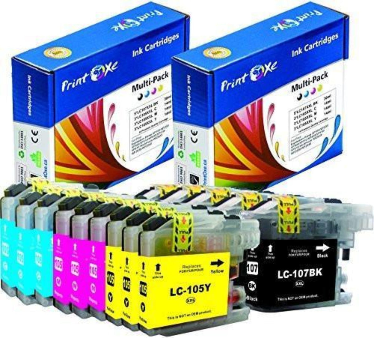 Brother LC-107XL & LC105XL 14 Compatible Ink Cartridges LC107 LC105 PRINTOXE Ink Cartridge