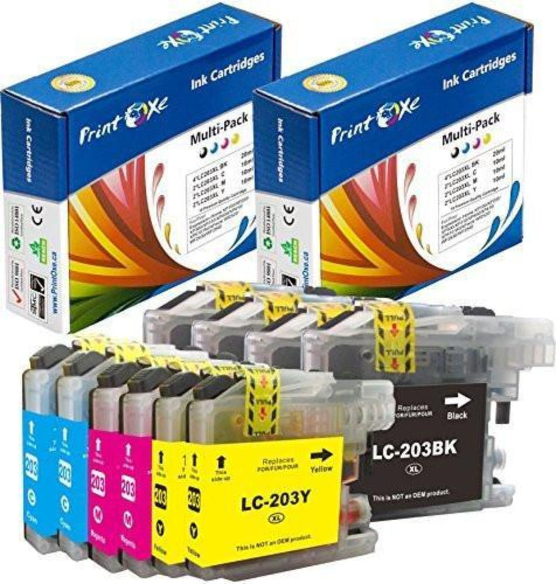 LC 203 XL Compatible 10 Cartridges LC203 for Brother J3420DW J4420DW J4620DW J5520DW J5620DW J5720DW J460DW J480DW PRINTOXE Ink Cartridge