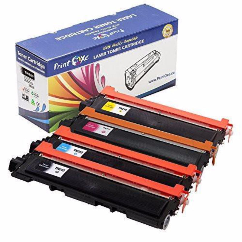 TN210 Compatible Set of 4 Cartridges TN-210 for Brother MFC 9010CN 9120CN 9320CW and HL 3040CN 3070CW PRINTOXE Toner Cartridges