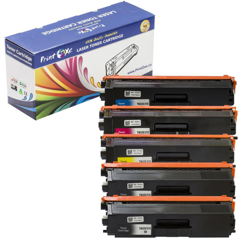 TN315 Compatible Set + Black of 5 Cartridges for Brother TN 315 PRINTOXE Toner Cartridges