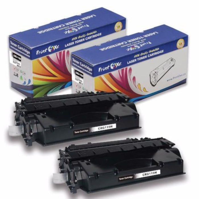 CRG 119II 3480B001 Compatible 2 High Yield Toners 119 II of 6400 Pages CRG519II / 119H / 719H for Canon LBP6300 LBP6300DN LBP6650 LBP6650DN MF5850DN MF5840 MF5844 PRINTOXE Toner Cartridges