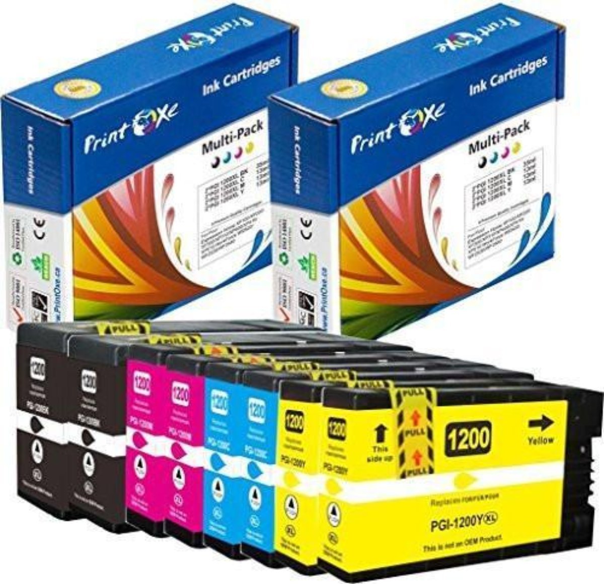 PGI1200 XL Compatible 8 Cartridges (Pigment) for Canon PGI 1200 for Canon MAXIFY MB2320 MB2020 MB2350 MB2050 MB2120 MB2720 PRINTOXE Ink Cartridge