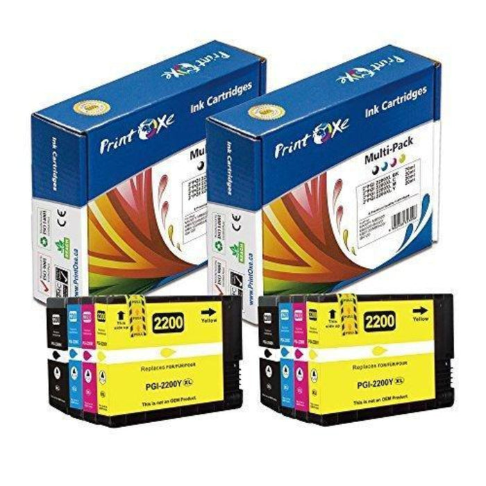 PGI-2200XL Compatible 8 Ink Cartridges (Pigment Ink) PGI 2200 Canon MAXIFY MB5020 MB5320 IB4020 MB5120 MB5420 IB4120 PRINTOXE Ink Cartridge