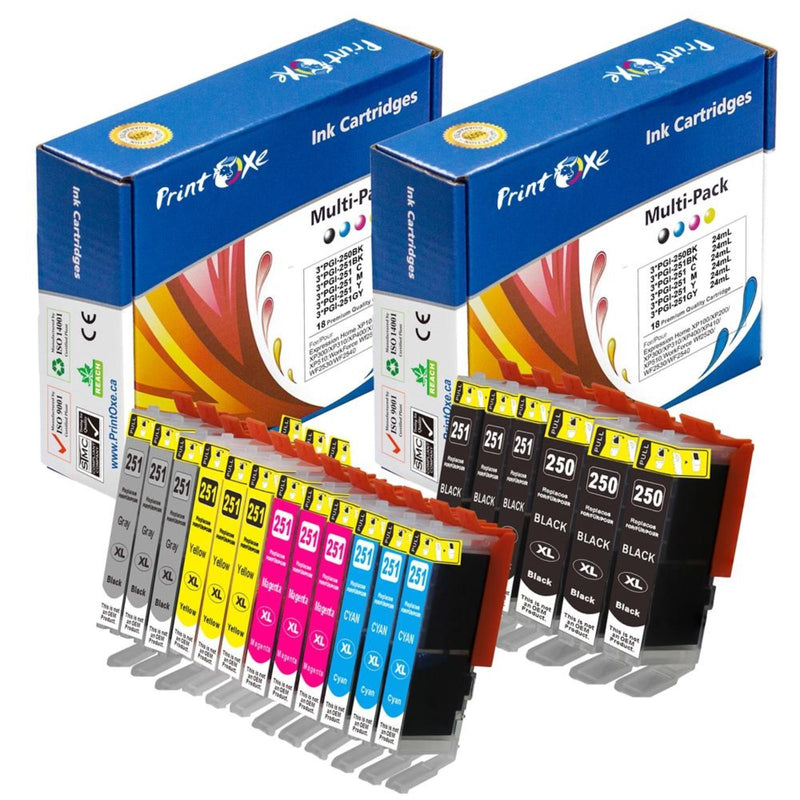 PGI 250 / CLI 251 Compatible Ink With/Without Grey for Canon PRINTOXE Ink Cartridge