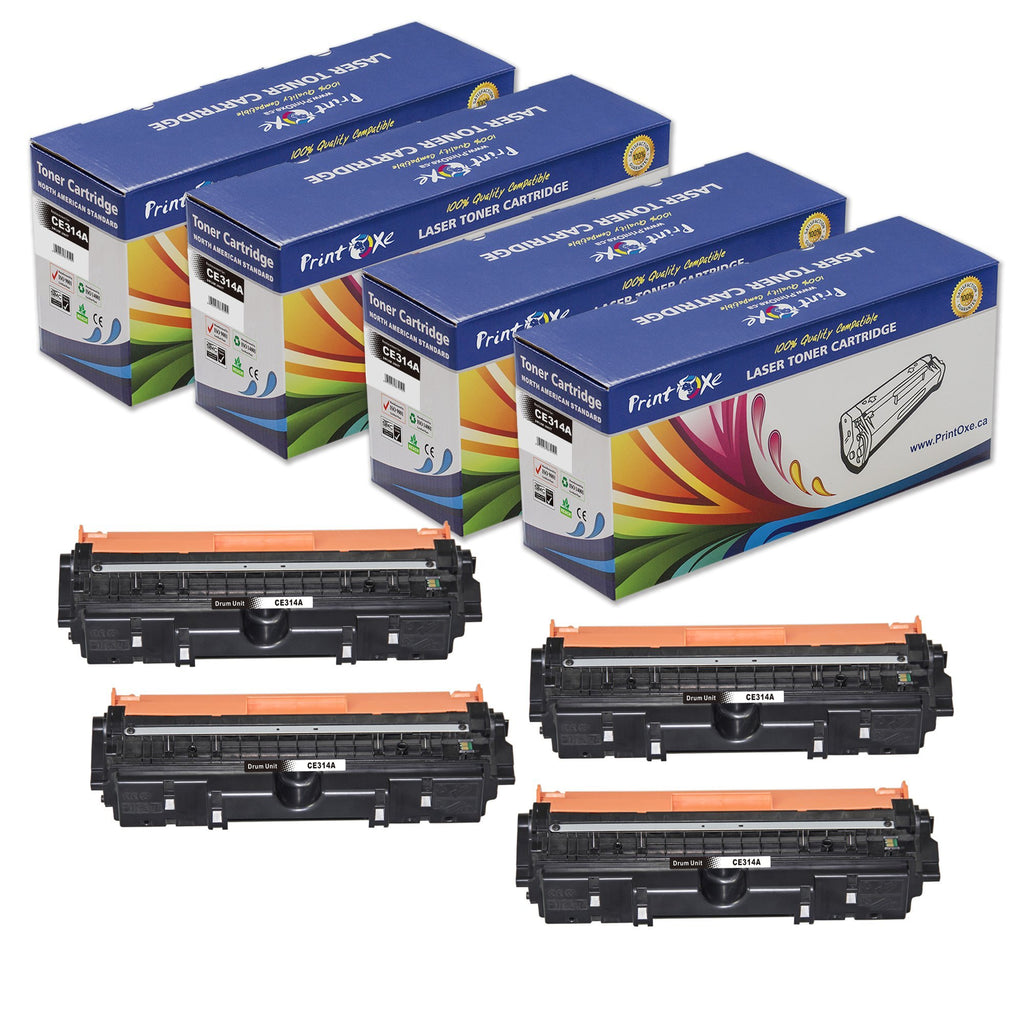 CE314A Compatible Set of 4 Drum Units (NOT Toners) for Printers Using 130A and 126A PRINTOXE Drum