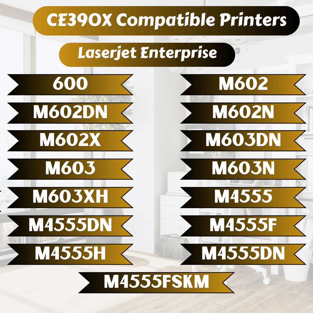 CE390X 2 Compatible 90X High Yield Version of CE390A / 90A Yields 24K Pages HP LaserJet Enterprise 600 M602dn M602n M602x M603dn M603n M603xh and MFP M4555f M4555fskm M4555h - Pan Continent Inc. - PRINTOXE