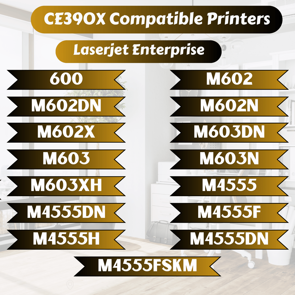 CE390X Compatible 90X High Yield Version of CE390A / 90A Yields 24,000 Pages for HP LaserJet Enterprise 600 M602dn M602n M602x M603dn M603n M603xh and MFP M4555f M4555fskm M4555h PRINTOXE Toner Cartridges