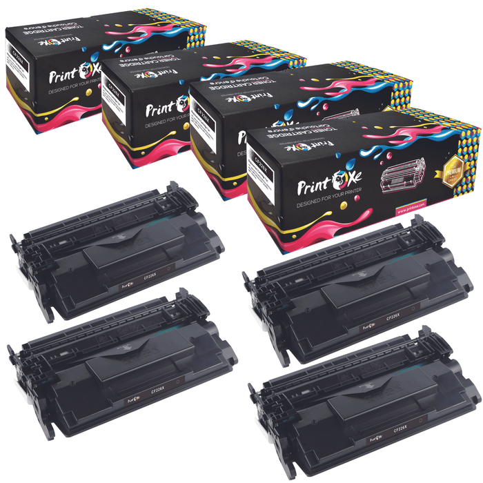 CF226X Compatible 4 Toner Cartridges for 26X High Yield Version of CF226A Yield 9,000 Pages for HP LaserJet Pro MFP M402dn M402n M402dw M426fdn M426fdw PRINTOXE Toner Cartridges