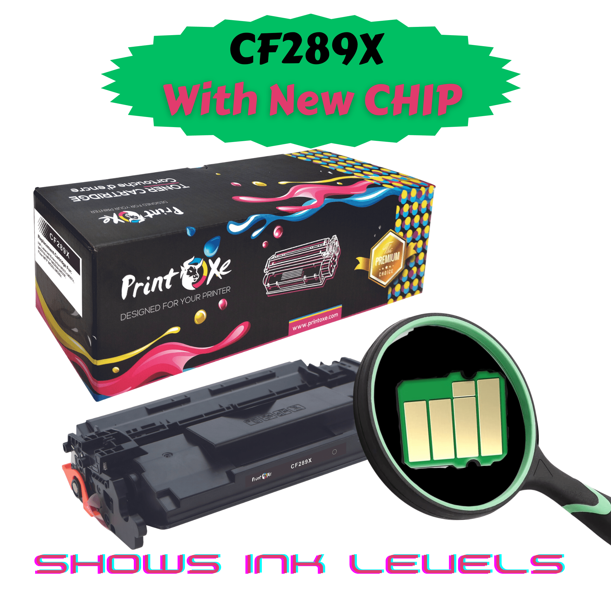 CF289X Compatible Toner Cartridge {With Chip) High Yield CF289A Yields 10K Pages for HP LaserJet Enterprise M507x M507n M507dn and MFP M528dn M528f / Follow MFP M528c & M528z PRINTOXE Toner Cartridges