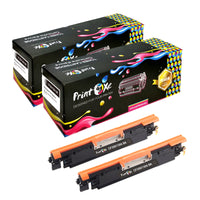 CF350A Compatible 2 Black Cartridges 130A for HP Color LaserJet Pro MFP M176 M176n M177 and M177fw PRINTOXE Toner Cartridges