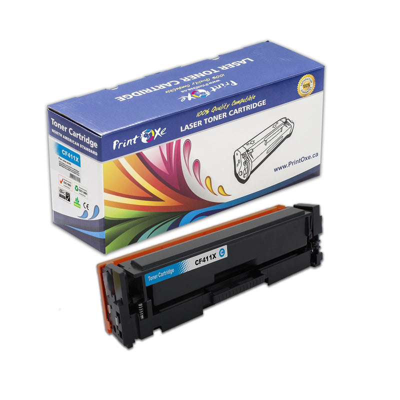 CF411X Cyan (Blue) Compatible High Yield For HP Jet Pro M452dw 452dn 452nw MFP M377dw M477fnw M477fdn M477fdw PRINTOXE Toner Cartridges