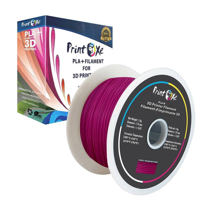 Clear Purple 3D PLA+ / Pro PLA Filament 1 Kg Net on Spool PRINTOXE Filament